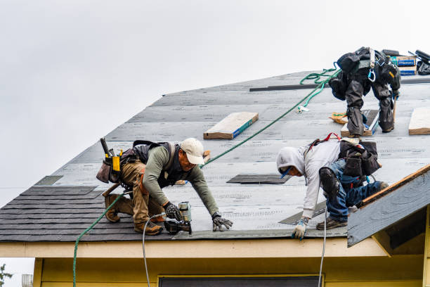 Professional Emergency Roof Repair technician working in Hancock, IA